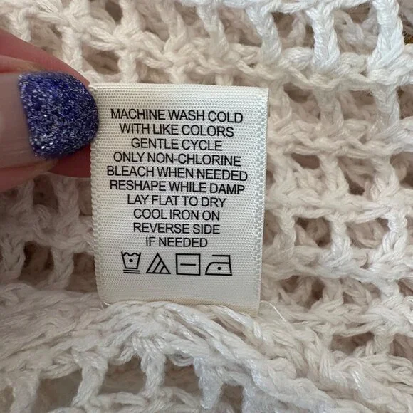 White Knit Cardigan With Yellow Lemon Embroidery & Tie Front Closure Womens XL - Picture 7 of 14